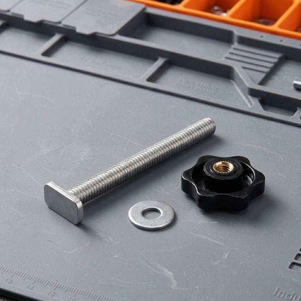 M8x100mm T-Slot Slider Heavy Duty Screw Fixture Router Chute Rail Plum Star Knob T-Track Screw Woodworking T-Slot Bolts
