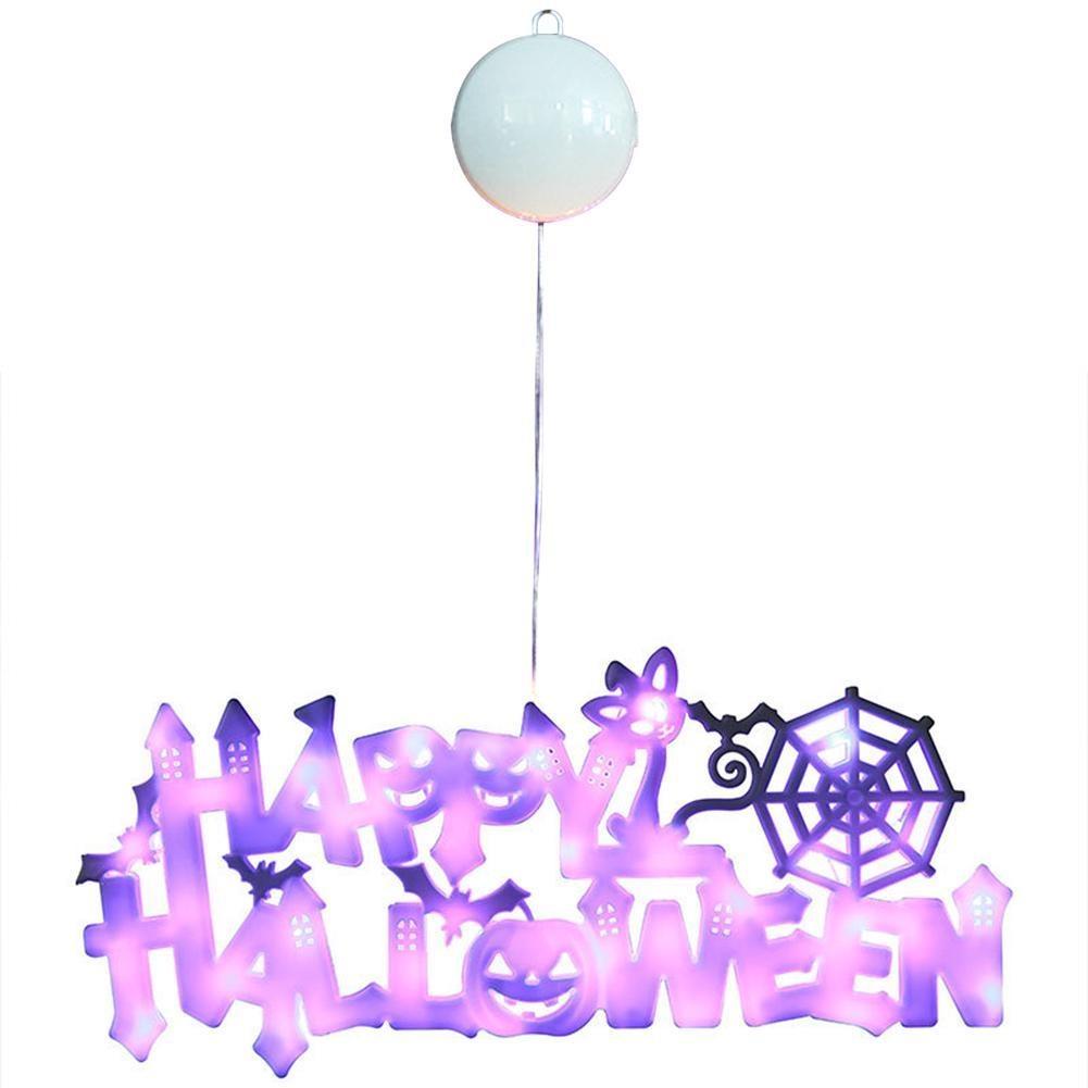 

Подвеска «Счастливый Хэллоуин» теплый белый баннер «Счастливый Хэллоуин» на батарейках реквизит для украшения вечеринки летучая мышь светящиеся подвески на Хэллоуин B