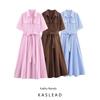 Kaslead New Women Clothes Western Style Fashion Simple Poplin Shirt Style Dress 2640596