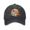 Sunset Girl Dog Vintage Baseball Cap New Vintage Washed Cotton Baseball Cap Parent Kids Sun Hats