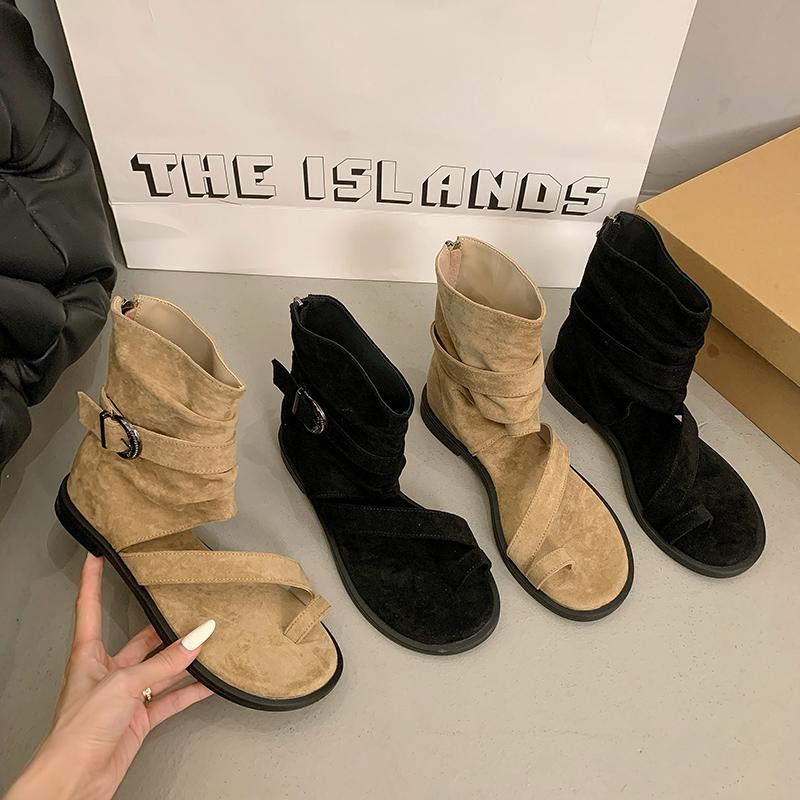 Fashion New Fashion Style Open Clip Toe Ankle Boots Sandals Women Short Booties Designer Wedges High Heels Ladies Shoes Zapatos Mujer