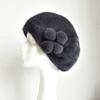 Mink Fur Winter Hats Women Real Mink Fur Berets Warm Genuine Fur Caps With Flower New Female Hat