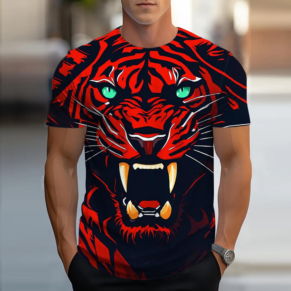 Sommer Männer Kinder 3D Gedruckt Leopard T-Shirt Mode Oansatz Tops Tees Männlichen Mode Kurzarm Kleidung Lässig Stilvolle Streetwear