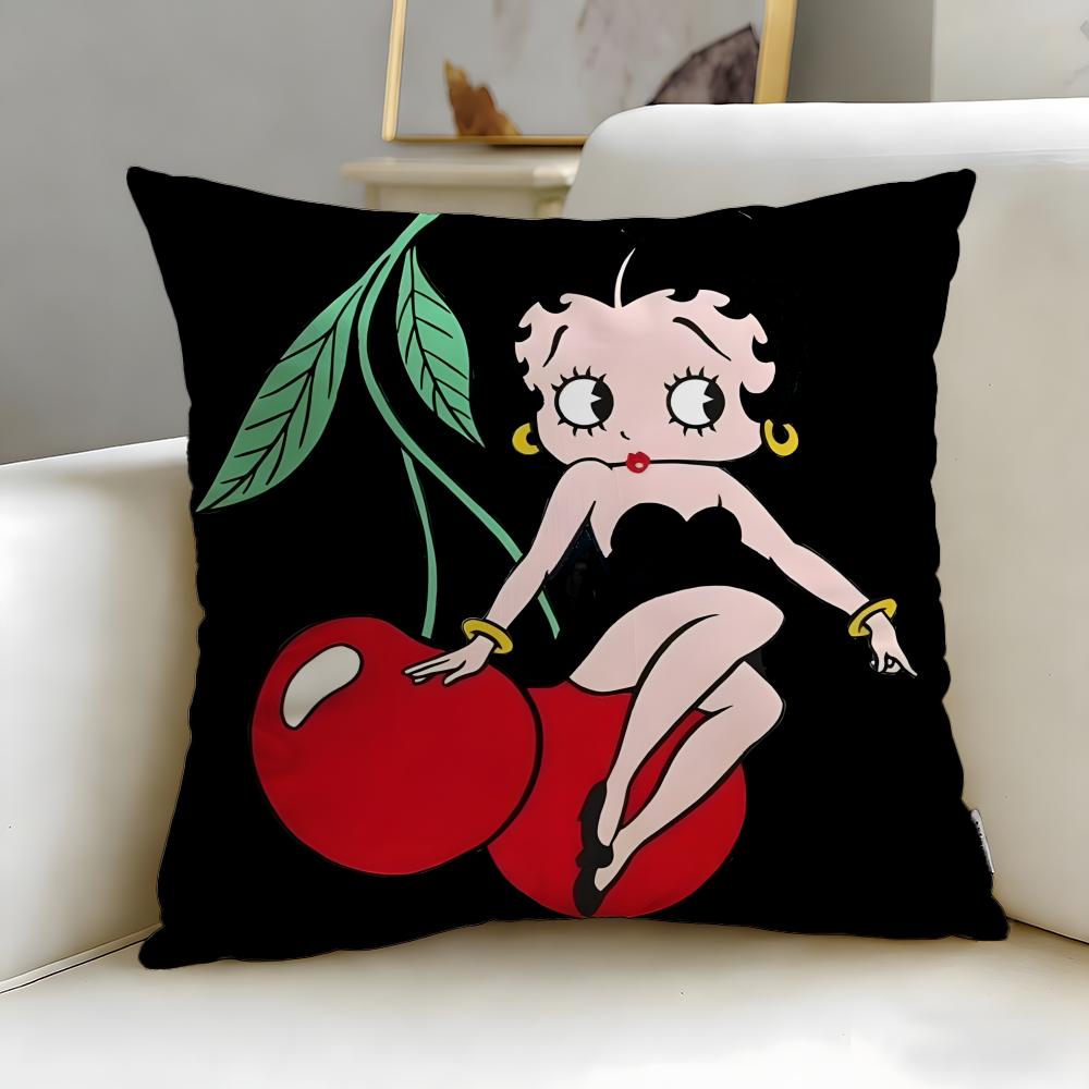 classic cartoon character Betty Boop Cushion Cover Soft EasyWash Pillow Case Versatile for Couch Bed Travel and Office