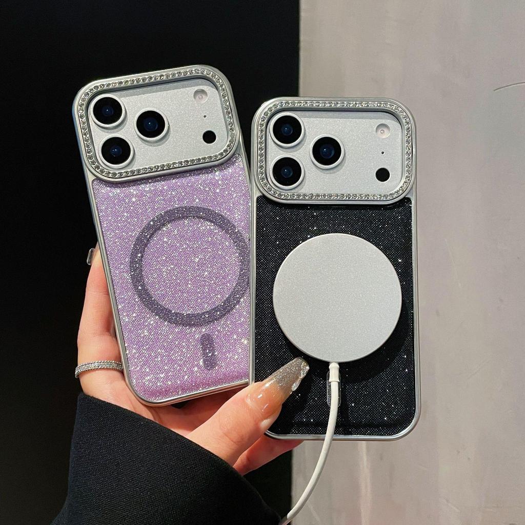 Starry Glitter Magnetic Drop-proof Case for iPhone 17 Pro Max, Apple Sense 16/15