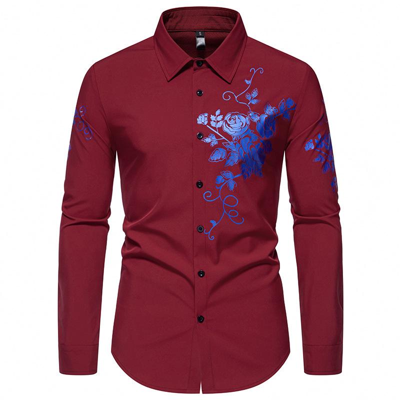 New Men's Triangular Neck Long Sleeve Shirt Youth Handsome Bottom Shirt