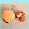 Cute Hamburger Dachshund Plush Keychain With Soft Polyester Material For Bag Decoration And Gifts