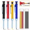 28mm Solid Carpentry Mechanical Pencil with Sharpener for Woodworking Construction Long End Carpentry Pencil Stationery