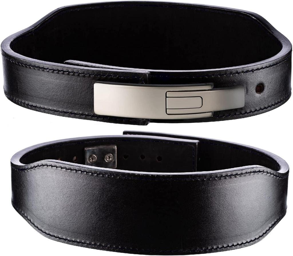 Zawick Training Lever Leather Power Strength Training Lifting Narrow 10mm Belt, Action, Belt, Belt, Belt, Style, (Black Smooth, XS)