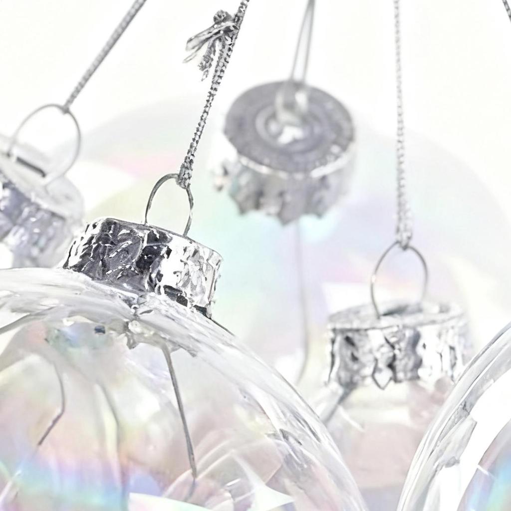 Christmas Tree Balls 6 Pieces Shatterproof Iridescent Festive Bulbs Christmas Tree Decorations For Home Decor Indoor Outdoor