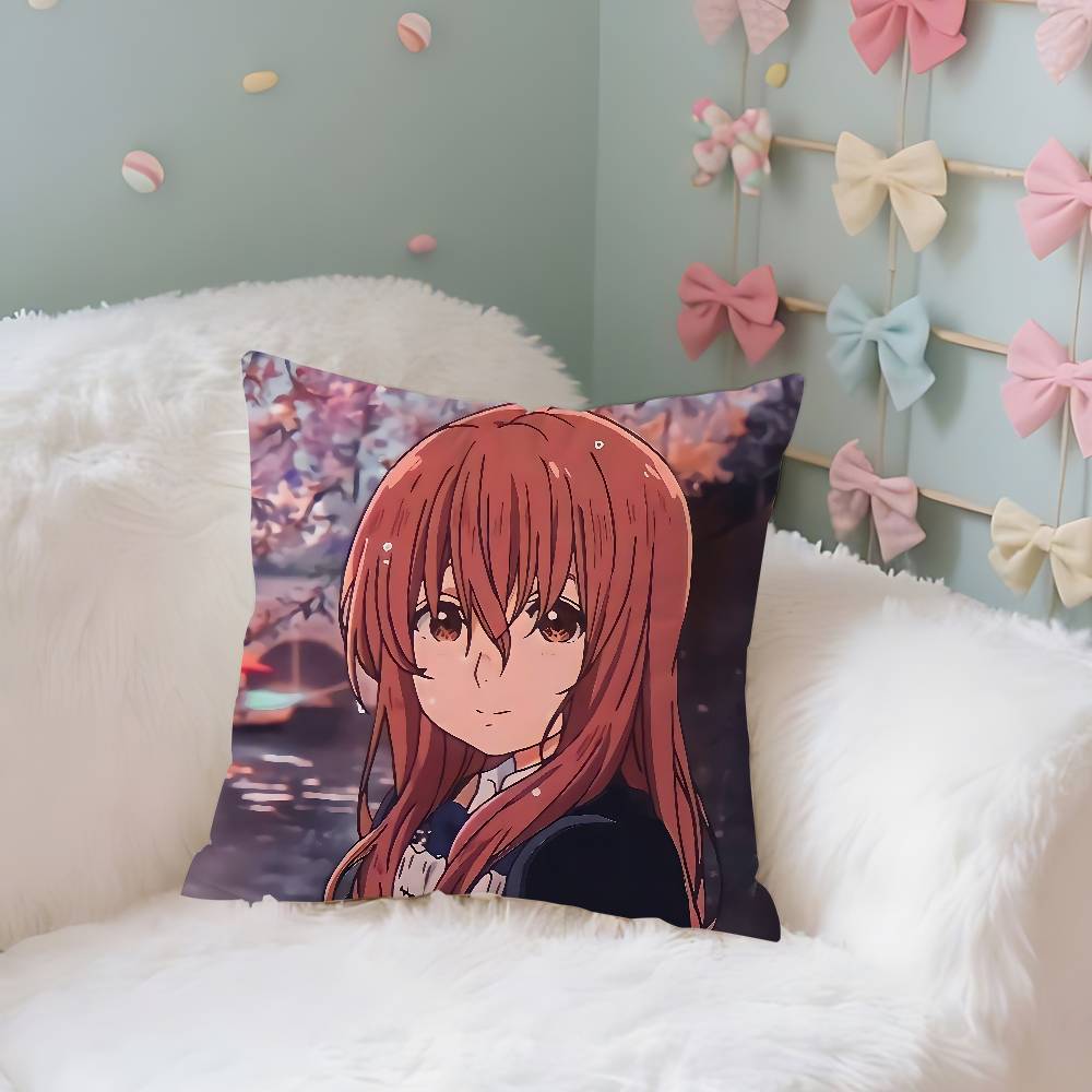 Anime A S-Silents-Voices Pillow Case Cushion Cover Soft Cute Throw Pillow Case For Car Sofa Pillowcase Polyester With Zipper