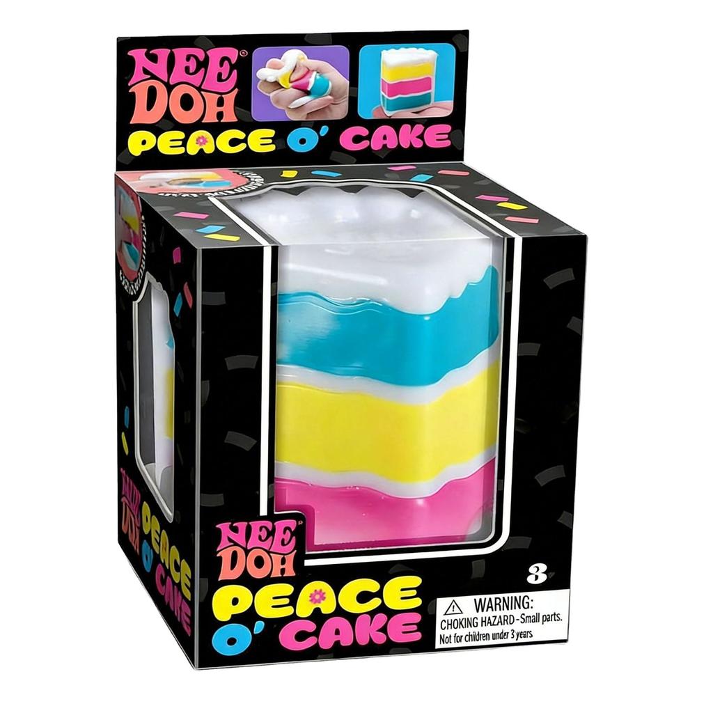 NeeDoh Peace O' Cake Squeeze Toy, Stress Relief Sensory Squeeze Ball for Kids Adults, Anti-Anxiety Decompression Gift.