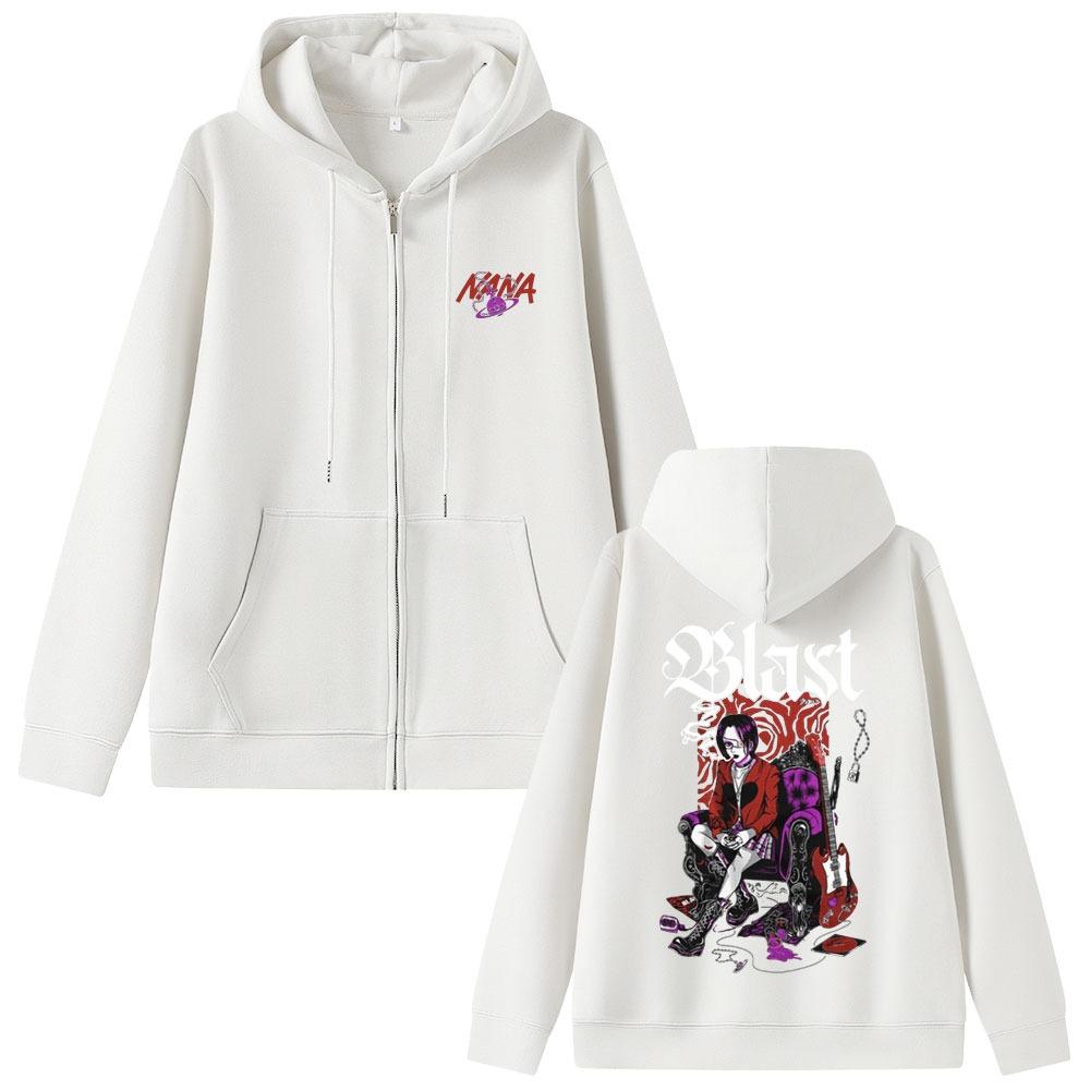 Japanese Anime Black Stone Oosaki Nana Zipper Hoodie Men's and Women's Zipper Jacket Men's and Women's Zipper Sportswear Street Wear