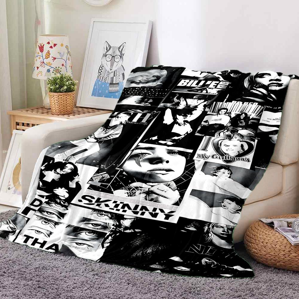 Billie Eilish Collage Flannel Blanket Throw