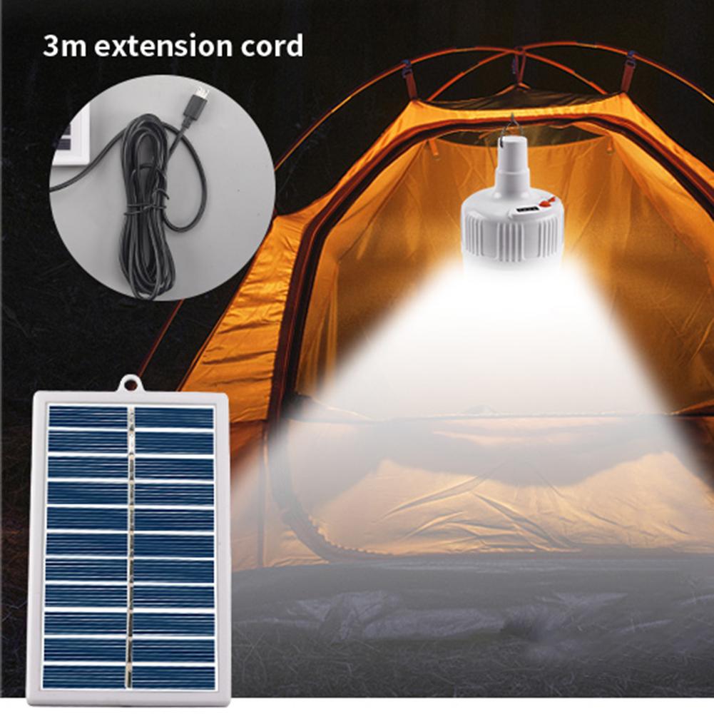 Portable Led Bulb Light IP65 Waterproof Portable Solar Lamp Bulb Solar Panel Outdoor Emergency Light for Camp Tent Night Fishing