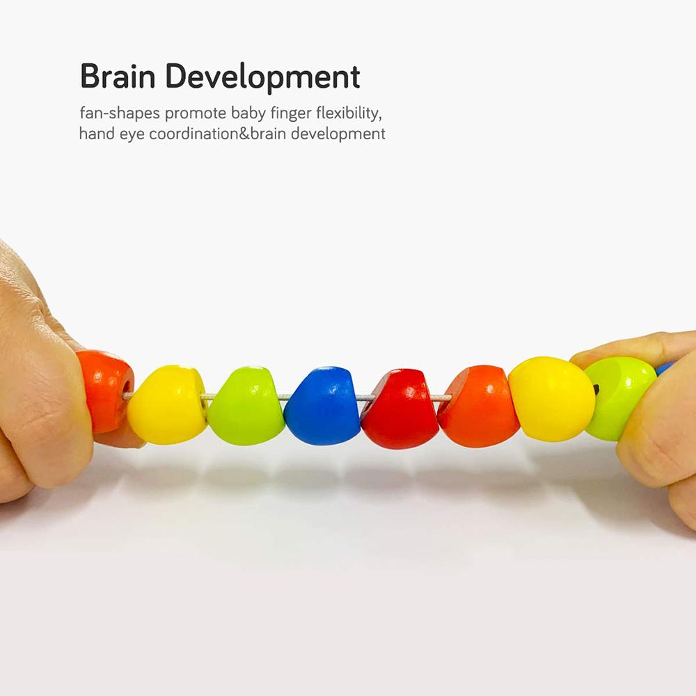 Montessori Wooden Toys Baby's Adorable Caterpillar Puppet Bright Color Kids Early Education Learning Toy for Boy Girl Gifts
