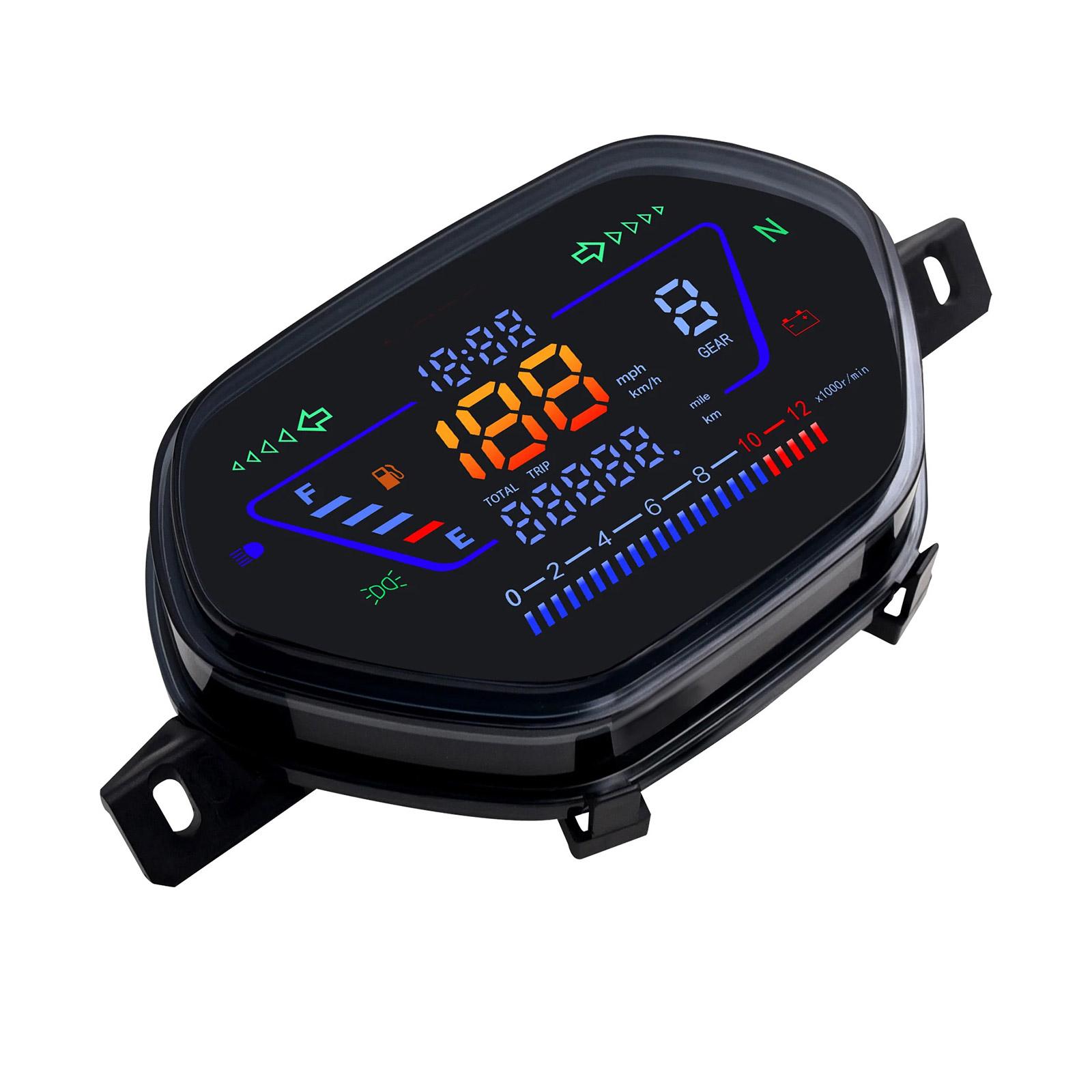 Motorcycle Speedometer with Multifunction Display Easy to Install Motorcycle Electronic Gauge Waterproof for WAE100 1