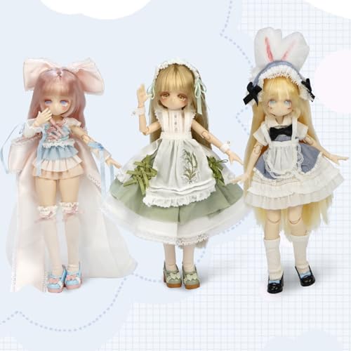 MJD Doll 1/8 Scale Movable Anime Figure, 20cm, For Ages 15 and Up, Made of PVC & ABS, Includes Costume, Collectible Figure, Carrot Tea Ceremony