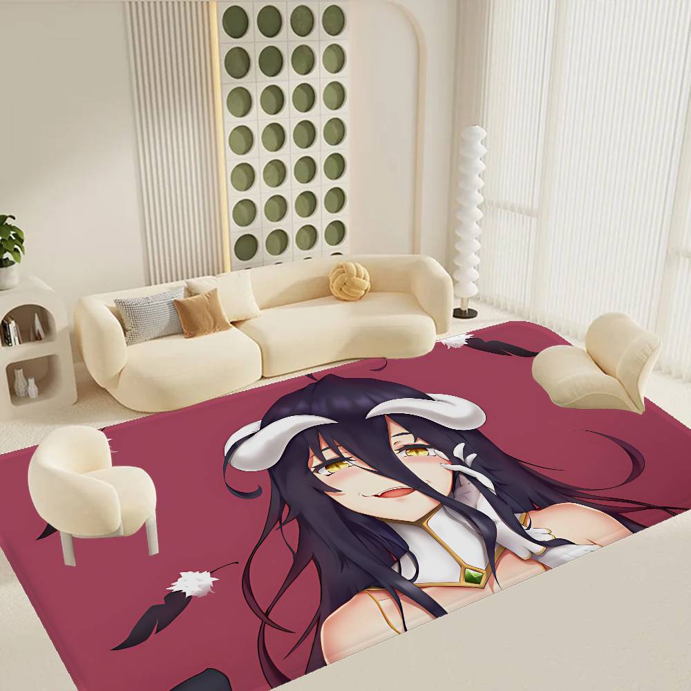 Anime Sexy Girls Gamer Albedo Bathroom Mat Kids Room Bedroom Decoration Balcony Anti-Slip Doormat Living Room Welcome Rug