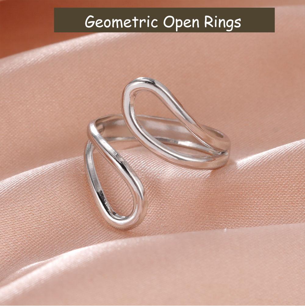 Cazador Hollow Geometric Rings Jewelry for Women Stainless Steel Finger Rings 2026 Wedding Birthday Mother Days Day Gift Trendy