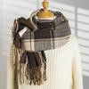 New scarf women's autumn and winter Korean version versatile plaid thickened student couple scarf men's imitation cashmere to keep warm