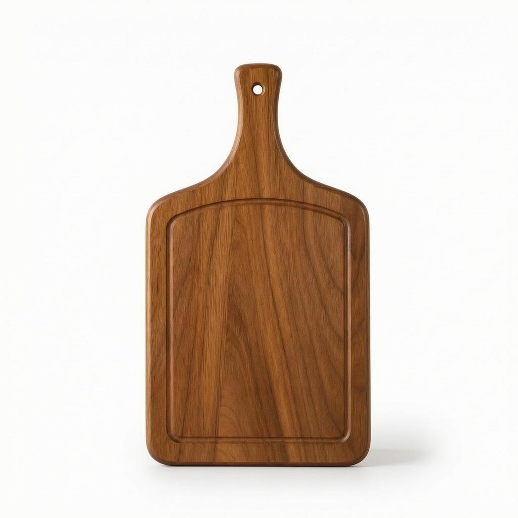 Wood Cutting Boards with Handle Walnut Smooth Butcher Block for Kitchen,