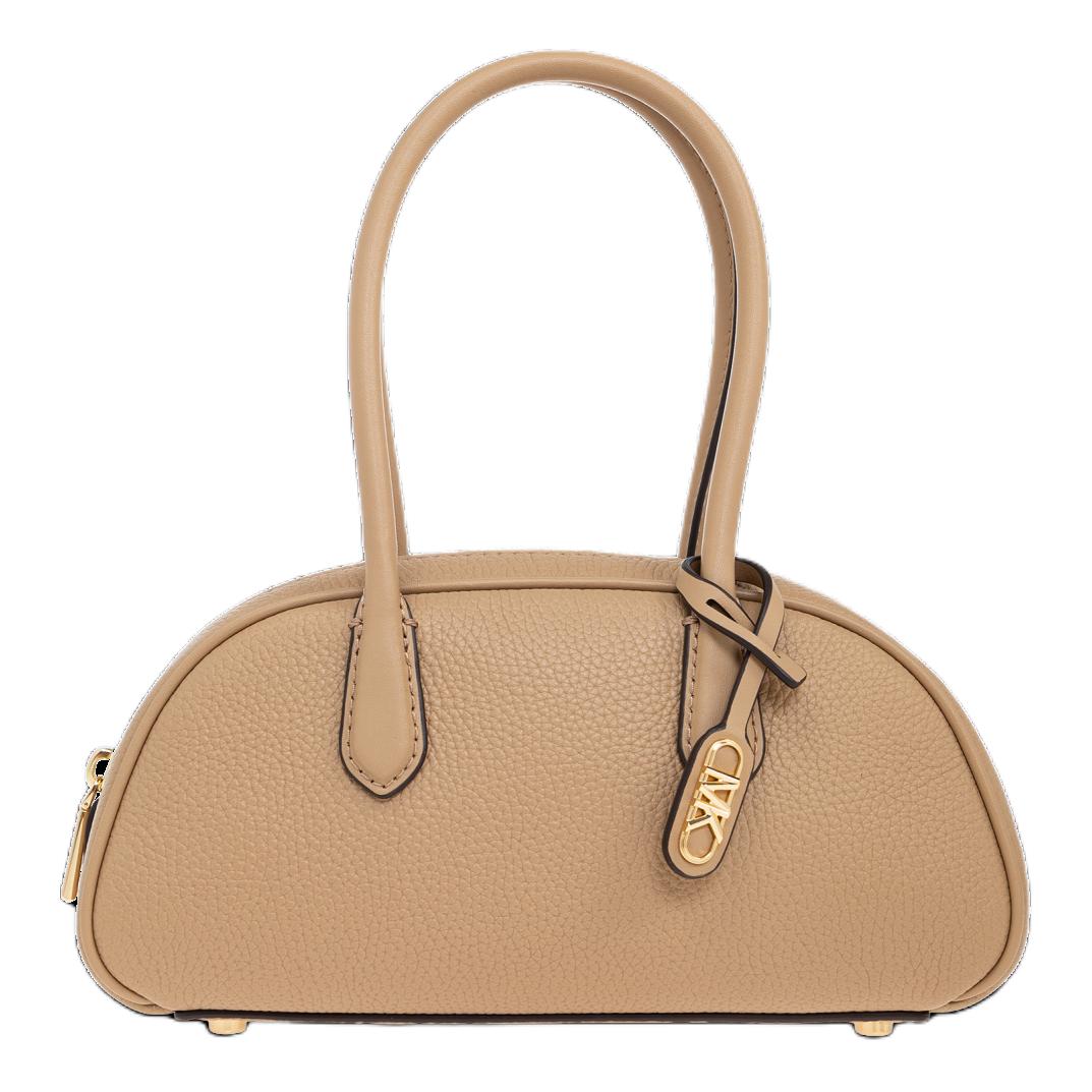 

Michael Kors Mk Micro Logo Zipper Closure Pebbled Leather Shoulder Tote Bag Women handbags Beige 30T4G1US5T-CAMEL Basic Set (Bag+Dust Bag)