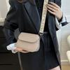 Simple PU Leather Saddle Shoulder Bags Solid Color Crossbody Bag Wide Strap Flap Purse and Handbag For Women Girls AVE