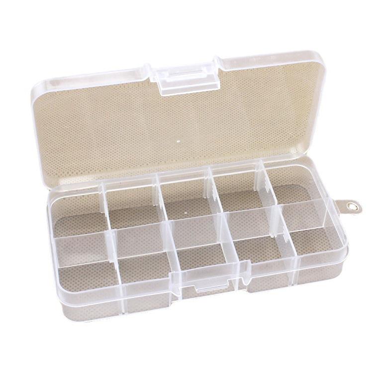 High-Quality 10-Compartment Detachable Plastic Storage Box with Snap Lid for Jewelry and Components