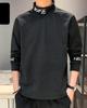 Cut and Crew Long Loose Solid Fall Plus [foveitaa] Men's T-Shirt, Sewn, High-Neck Sweater, Neck, Sleeves, Thick, Fit, Color, Simple, Wear, Sizes,