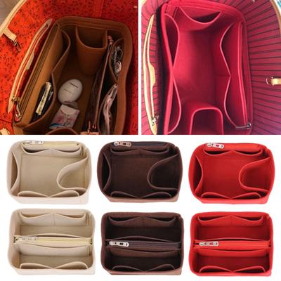 Tragbare Handtasche Filzeinsatz Tasche Make-up Kosmetiktaschen Inneneimer Taschen Aufbewahrung Organizer Tote