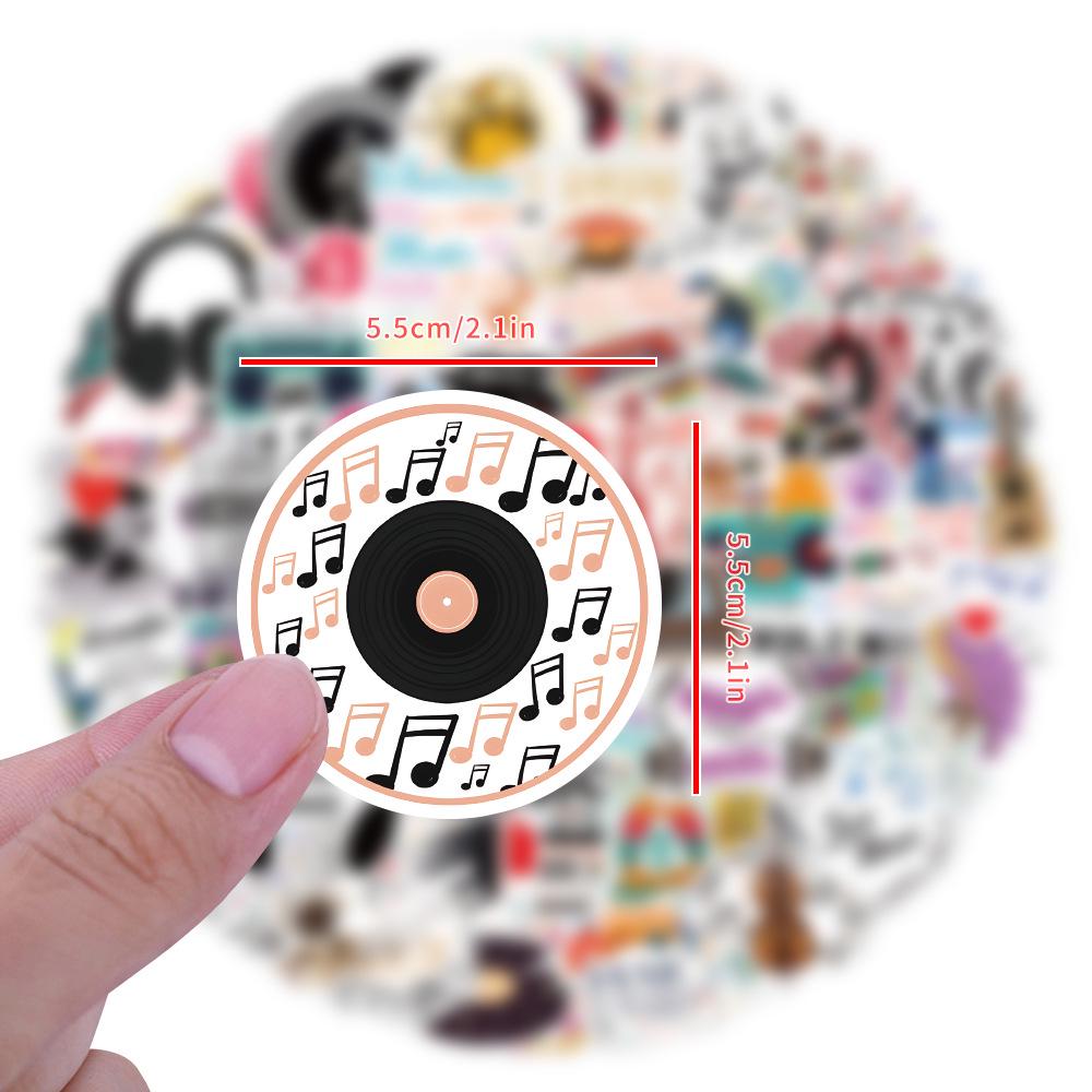 100 Cartoon Music Graffiti Stickers: Waterproof Decorations for Planner, Stationery, Water Bottle, and Computer