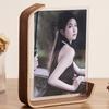 Photo Display 6 Inches Wooden Photo Frame Acrylic Material Alien Double-sided Frame Tabletop Display Photo Frame Gift