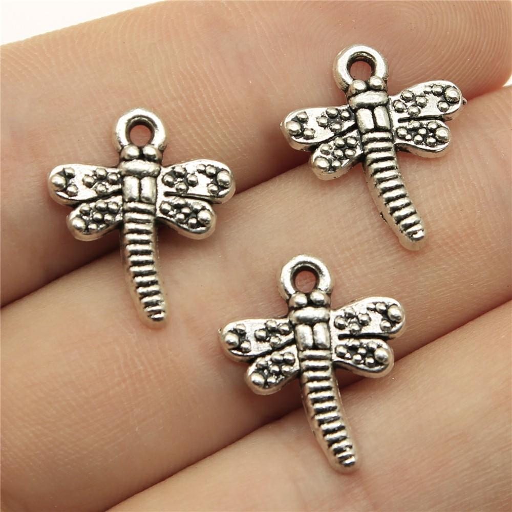 20pcs Dragonfly Charms Antique Silver Color Dragonfly Charms Pendants For Bracelets Dragonfly Charms Making Jewelry