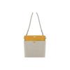 Chloe Schlüsselanhänger Knopfverschluss Leinen und Glänzendes Kalbsleder Beuteltasche Damen Handtaschen Gelb CHC22SS483G11-216