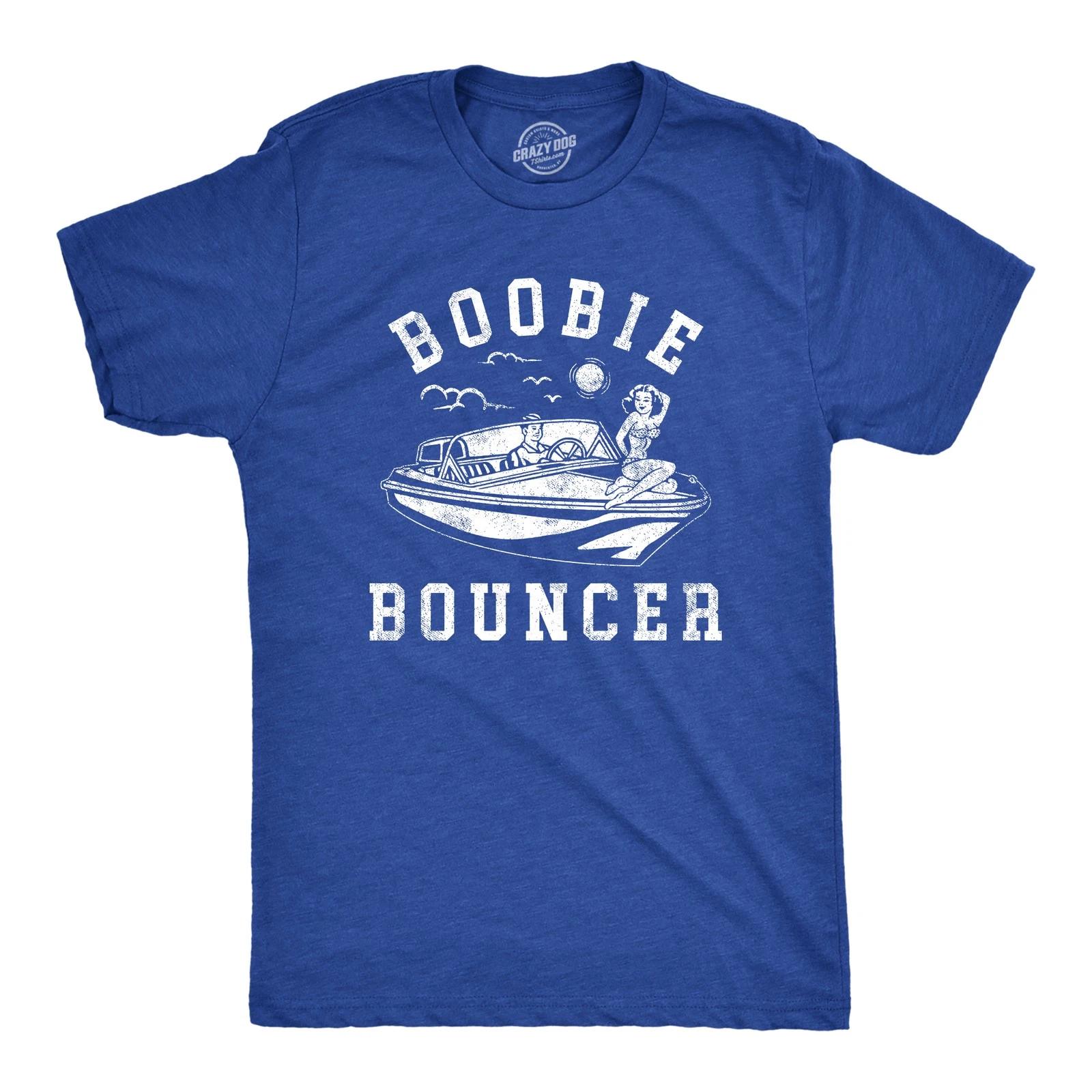Mens Boobie Bouncer T Shirt Funny Boating Lovers Adult Joke Tee for Guys XXXXL