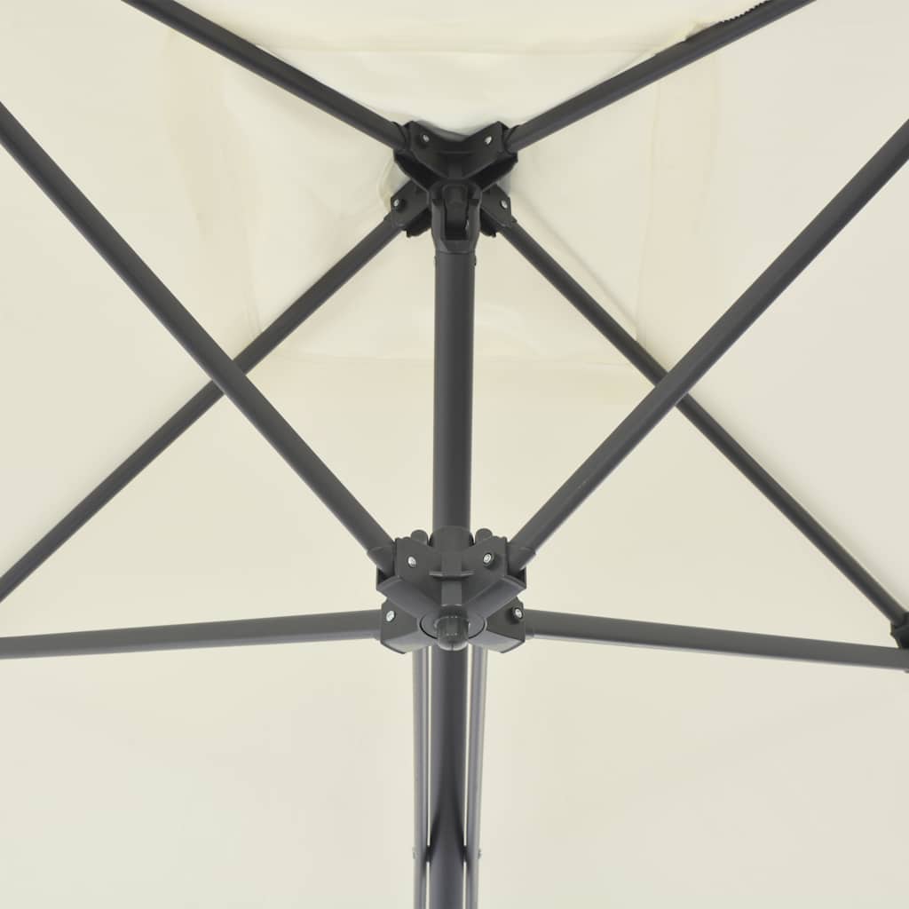 Sun Umbrella with Steel Pole 250 X 250 Cm Sand White