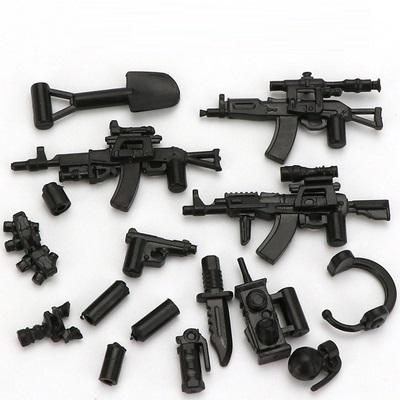 

Military Weapons Pack Army Gun Mini Action Figures Accessories SWAT Soldier Block Assembly Works With Construction Brick Juguetes