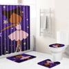 African Woman Digital Printing Creative Shower Curtain Floor Mat Set Bathroom Carpet