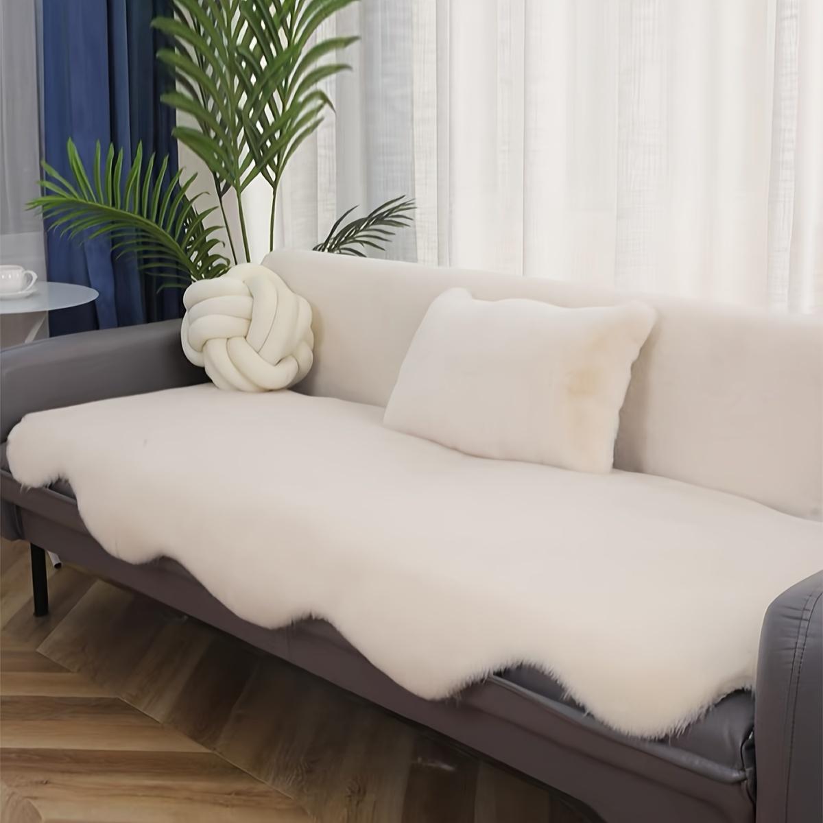 

1 шт. пушистый коврик для дивана, подушка для дивана неправильной формы, пушистый и теплый декоративный ковер для помещений, подходит для прикроватных принадлежностей для дивана, плавающего окна 23.62*70.86in/60*180cm бежевый