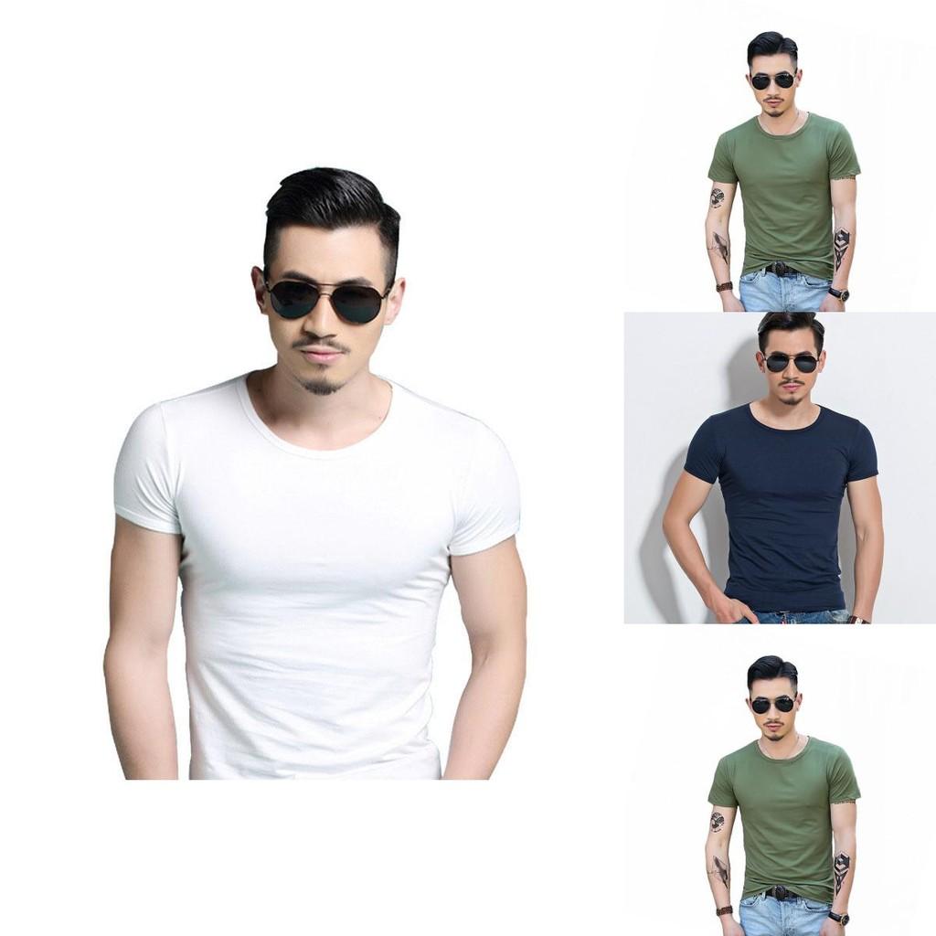 Men's Summer Casual Fashion Solid Color O-neck T-shirt With Short Sleeves