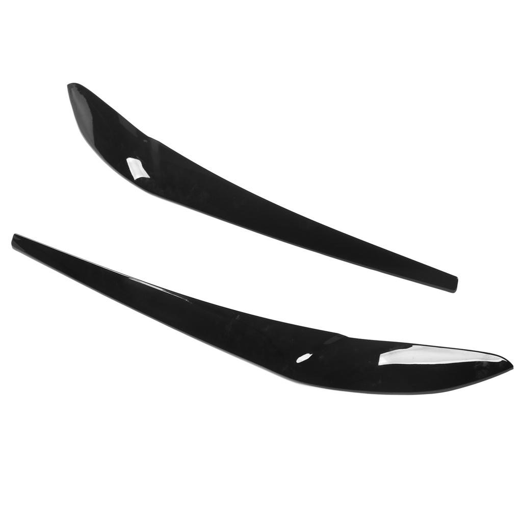 2pcs Headlight Eyebrow Gloss Black Left Right Decorative Replacement for X3 F25 X4 F26 2014‑2018