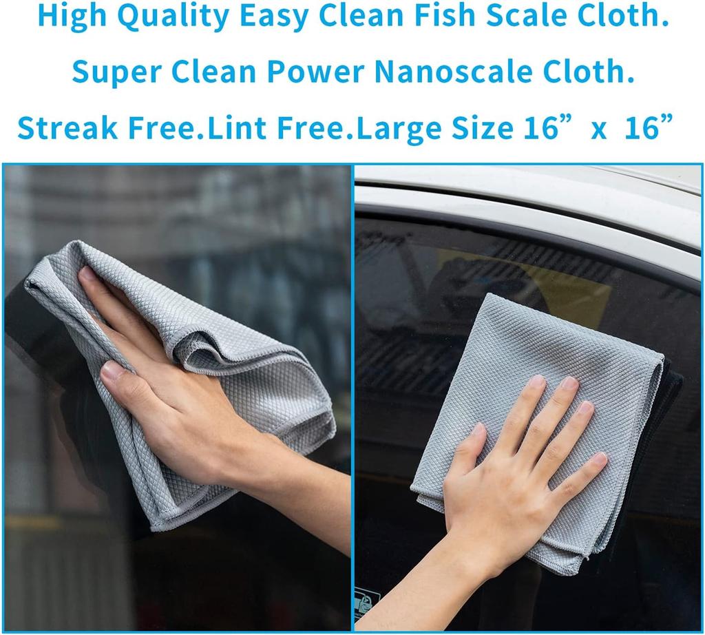 40x40cm Microfiber Glass Cleaning Cloth Reusable Lint Free Cloths Stainless Steel Windshield Shower Window Cleaning Cloth