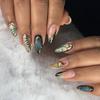 Sweet and Cool French Corrugated Wearing Armor 24 Pieces Press On Nails