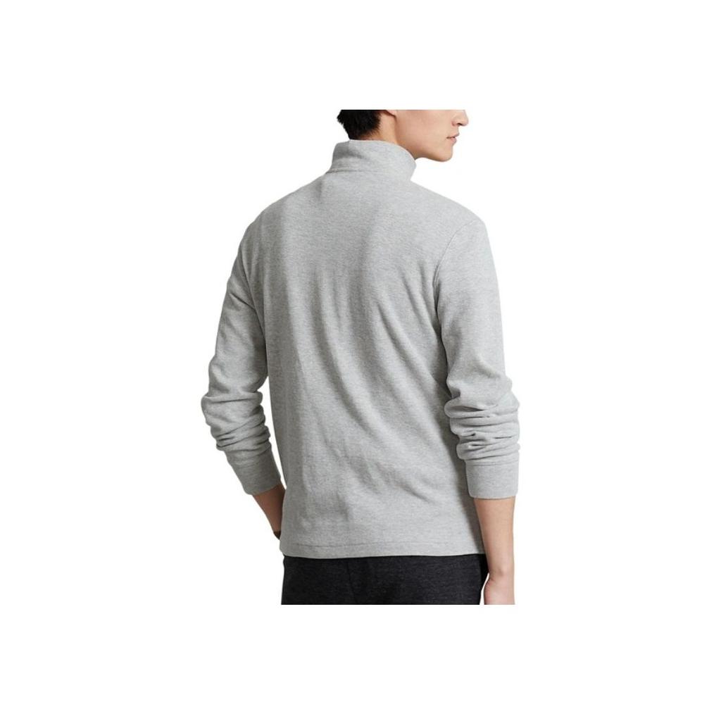 Polo Ralph Lauren Embroidered Logo Polo Collar Long Sleeve T-Shirt Men Tops Light-Gray 710671929-009