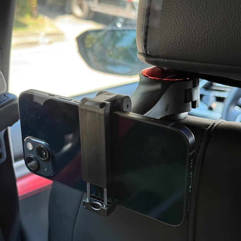 2 in 1 Car Hook Hidden Multifunctional Rear Headrest Hook Car Rear Phone Holder Lock Type Mobile Phone Holder Car Universal
