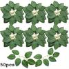 10-100pcs Simulated Rose Leaves, Artificial Green Fake Rose Flower Leaves DIY Wedding Bouquet Center Decoration Party Decoration