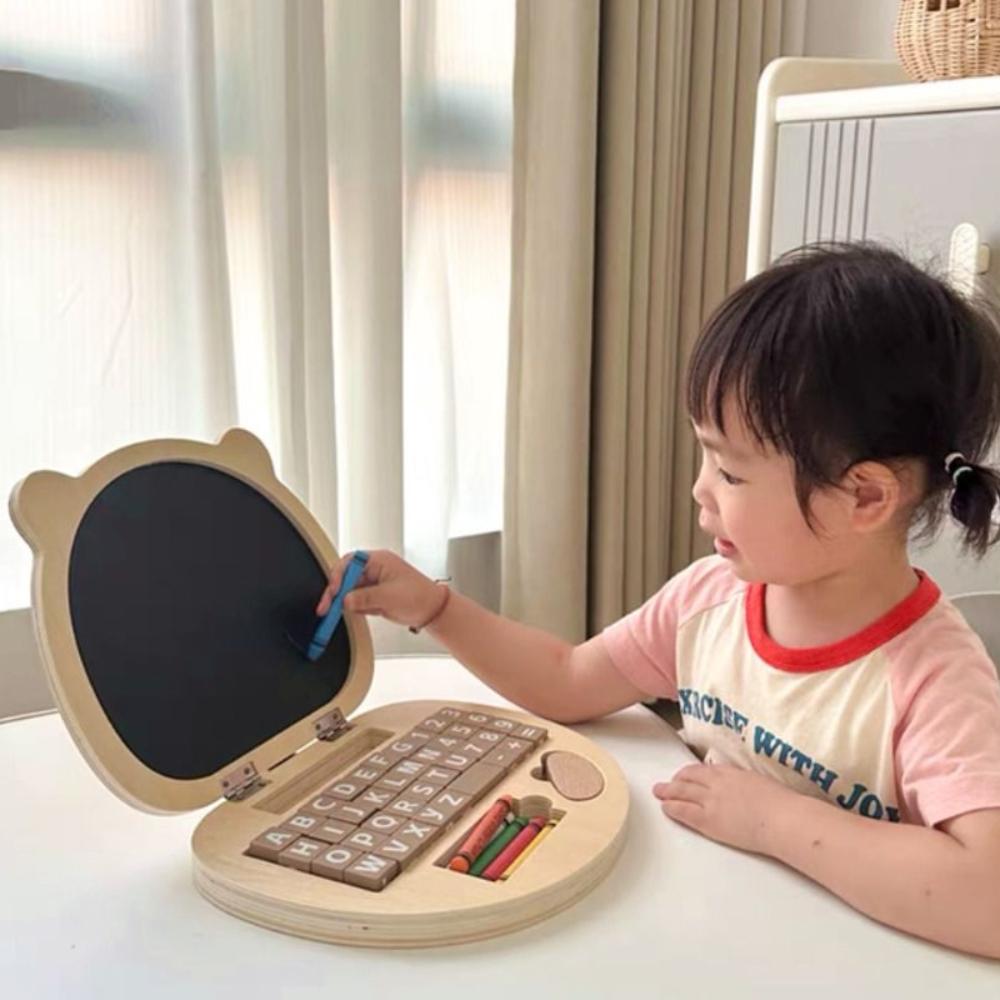 

Wooden Simulation Drawing Board Multifuntional Children s Drawing Toy Educational Learning Normal Laptop(no word card)