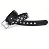 Big Five Star Round Rivet Belt for Men and Women, Personalized Punk Decorative Pants