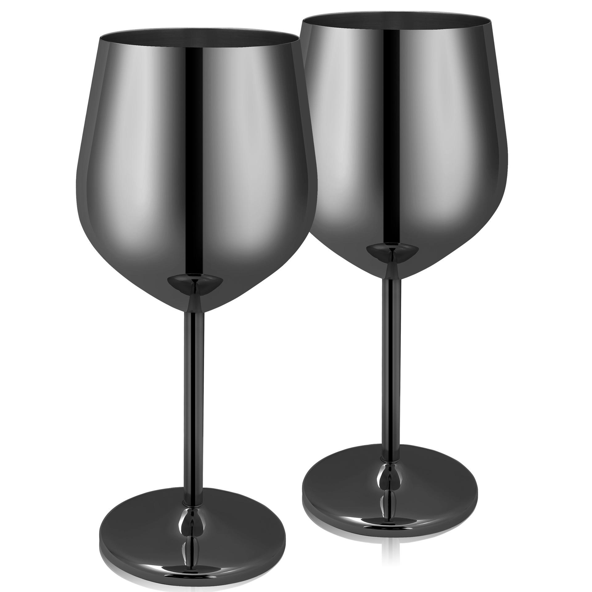 

Бокал для вина Highball Bar из нержавеющей стали Модный креативный процесс шлифования Прочный бокал для шампанского 2pcs